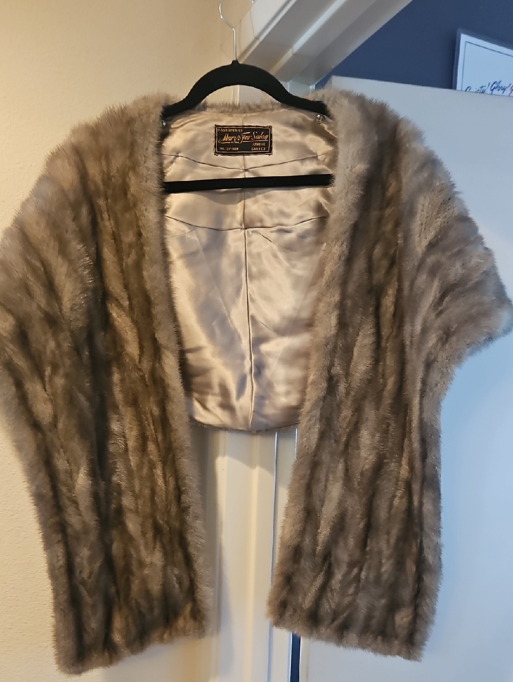 Vintage Grey Stole From Greece With Snaps